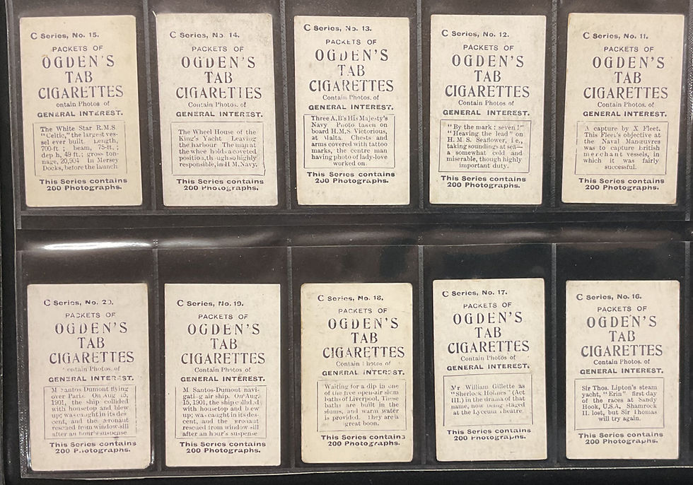 Thumbnail: Ogdens Tabs General Interest C Series Cigarette Cards