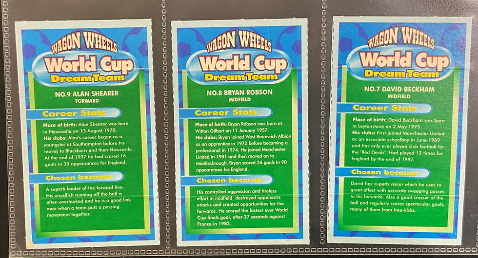 Thumbnail: Burtons Wagon Wheels World Cup Dream Team Football Confectionary Cards