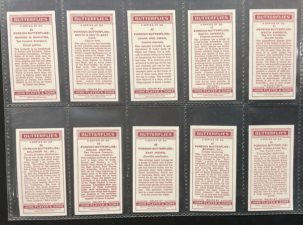 Thumbnail: Players Butterflies Reproduction Cigarette Cards
