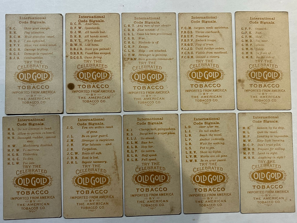Thumbnail: American Tobacco Company International Code Signals Old Gold Cigarette Cards