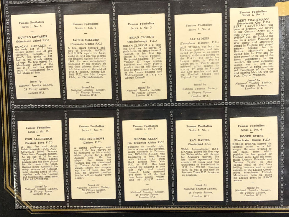 Thumbnail: National Spastics Society Famous Footballers Football Trade Cards