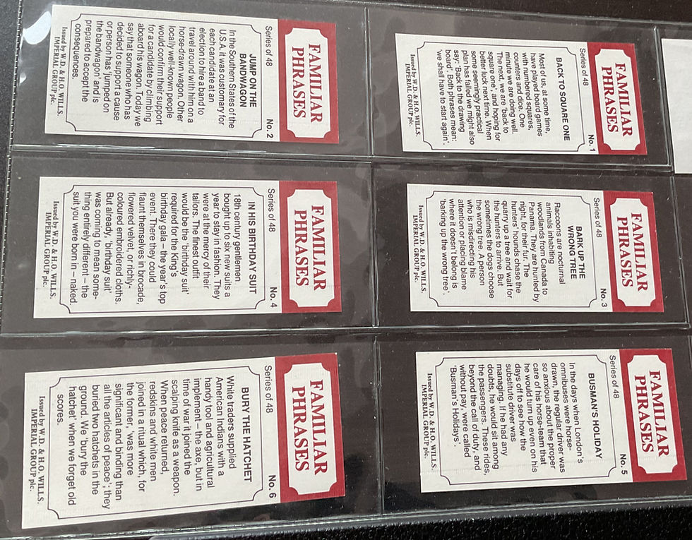 Thumbnail: Wills Embassy Familiar Phrases Cigar Cards