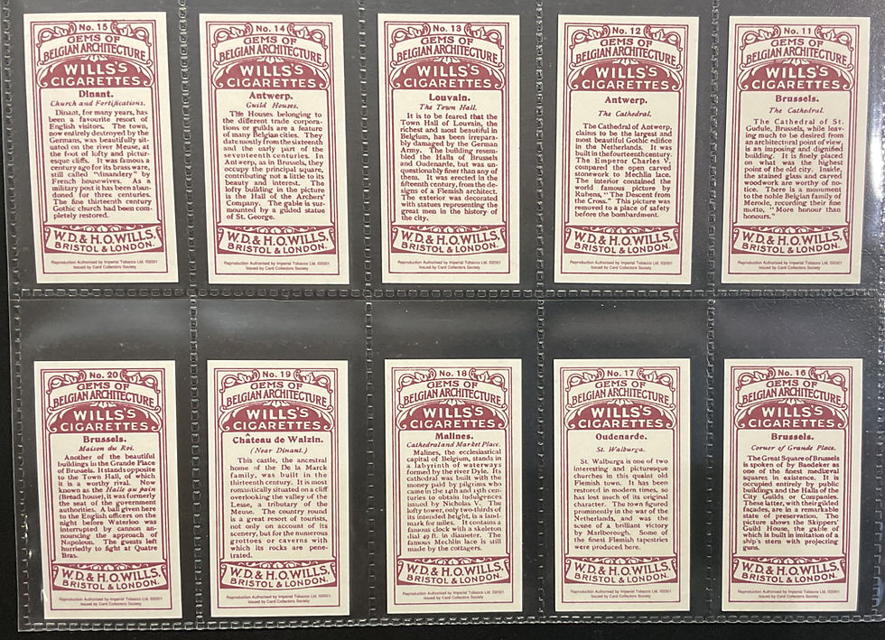 Thumbnail: Wills Gems Of Belgian Architecture Reproduction Cigarette Cards