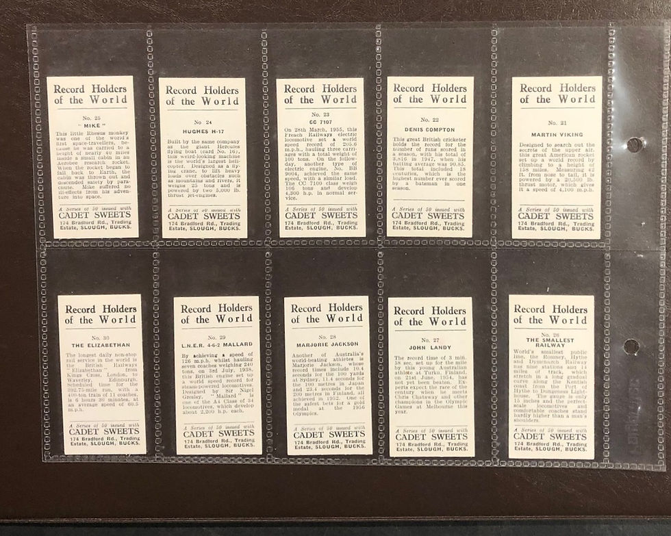 Thumbnail: Cadet Record Holders Of The World Confectionary Cards