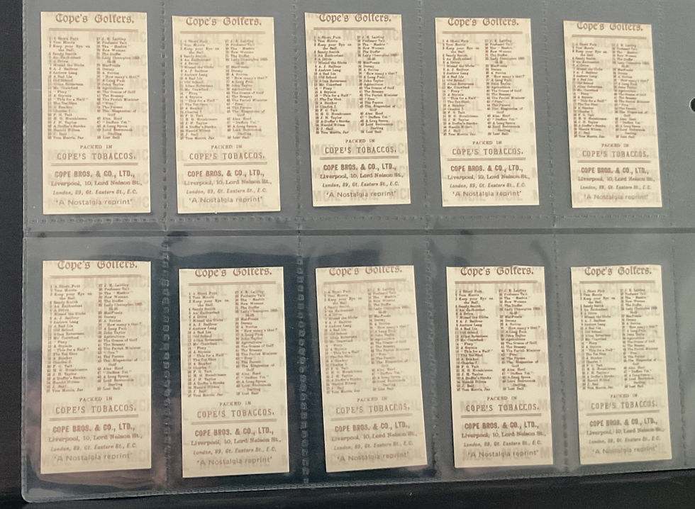 Thumbnail: Copes Golfers Reproduction Cigarette Cards