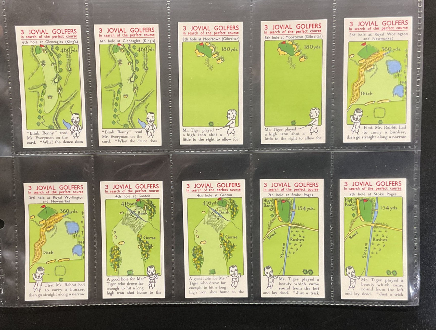 Churchman 3 Jovial Golfers Irish Issue Cigarette Cards