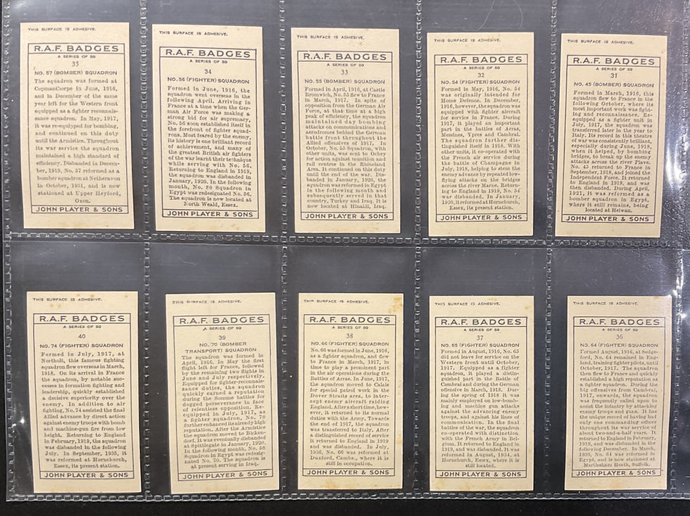 Thumbnail: Players Overseas R.A.F. Badges Cigarette Cards
