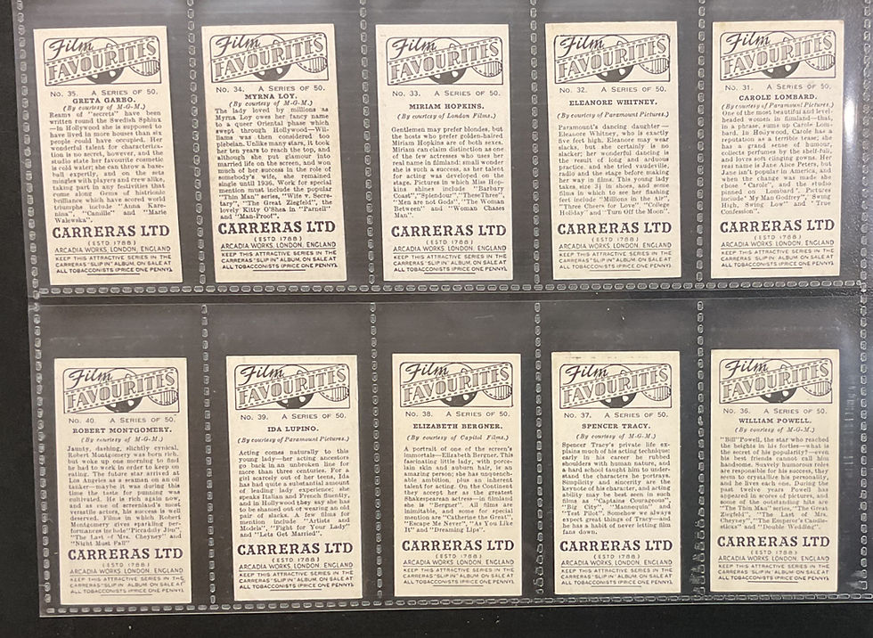 Thumbnail: Phillips Film Favourites Cigarette Cards
