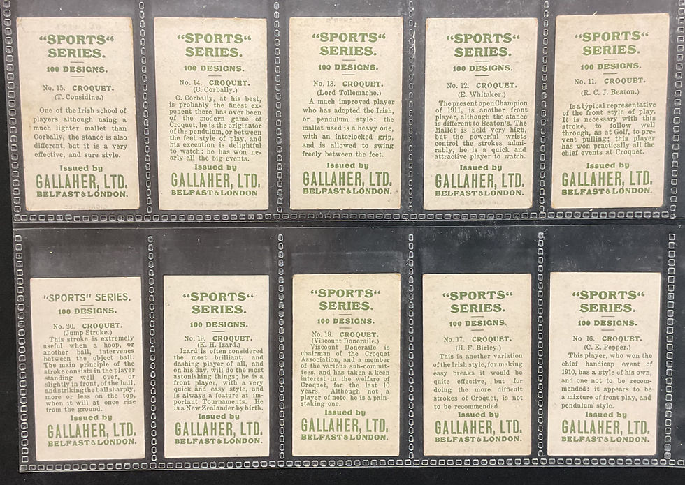 Thumbnail: Gallaher Sports Series Cigarette Cards