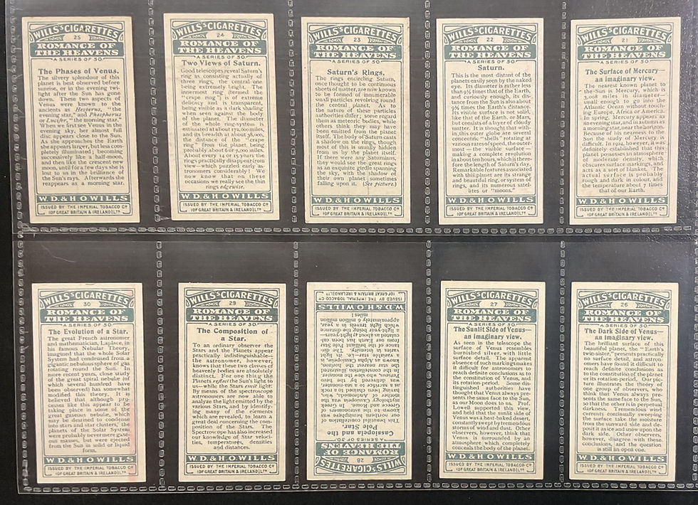 Thumbnail: Wills Romance Of The Heavens Cigarette Cards