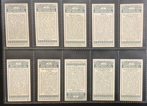 Wills Romance Of The Heavens Cigarette Cards