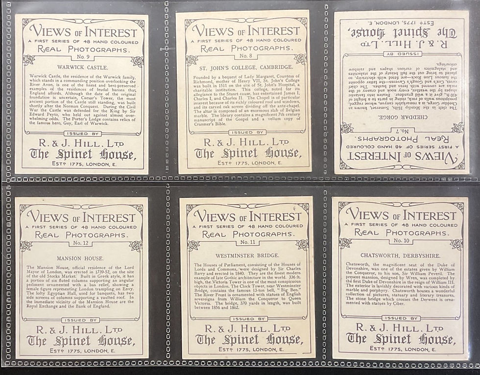 Thumbnail: Hills Views Of Interest 1st Series Spinet Cigarette Cards