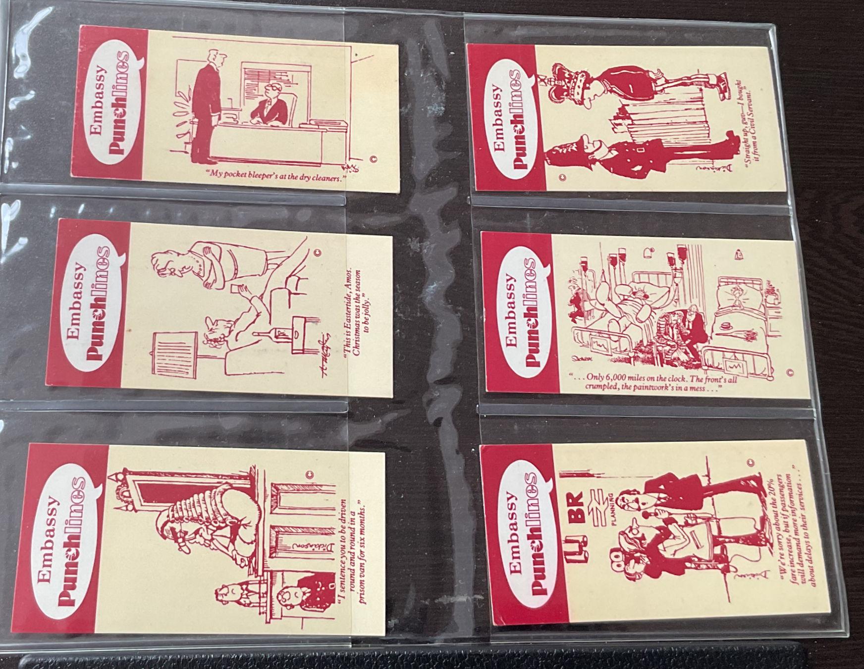 Wills Embassy Punch Lines Cigarette Cards