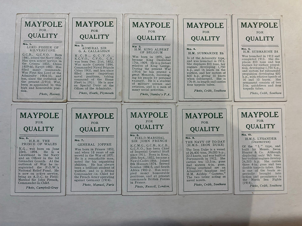 Thumbnail: Maypole War Series Trade Cards