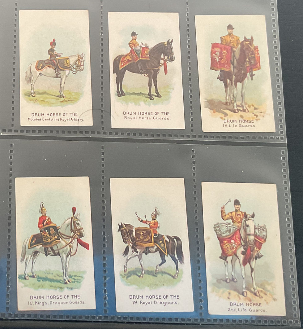 Thumbnail: Wills United Services Drum Horses Cigarette Cards
