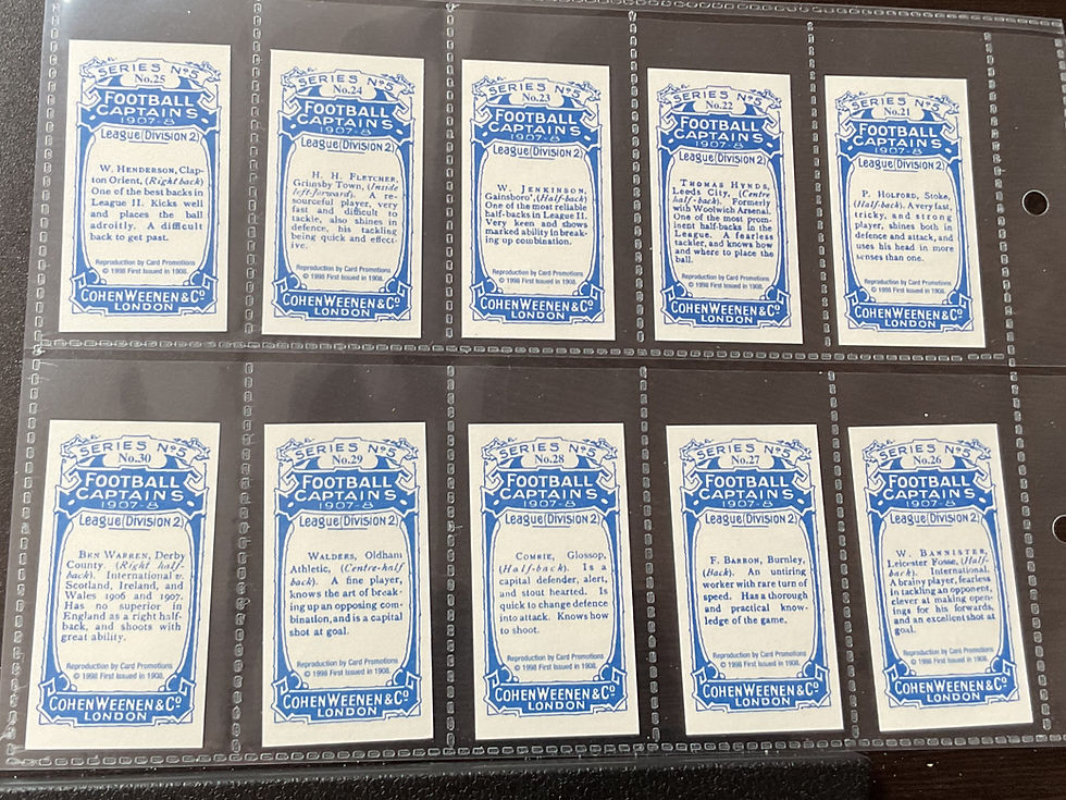 Thumbnail: Cohen Weenen Football Captains Cigarette Cards