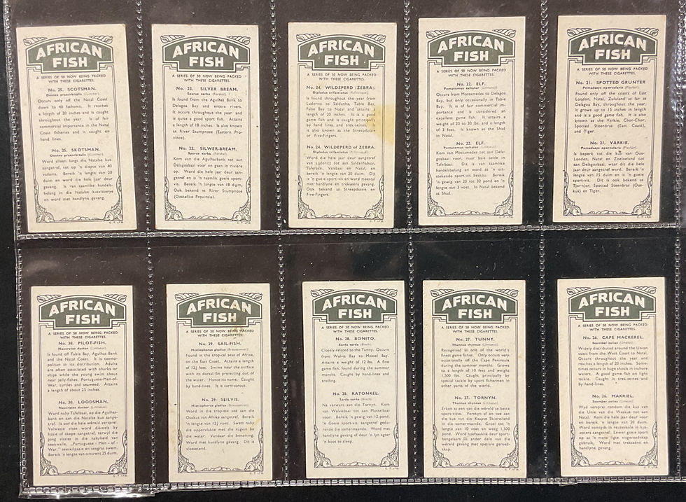 Thumbnail: United Tobacco Company South Africa African Fish Cigarette Cards