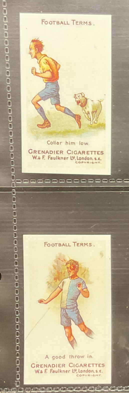 Thumbnail: Faulkner Football Terms 2nd Series Reproduction Cigarette Cards