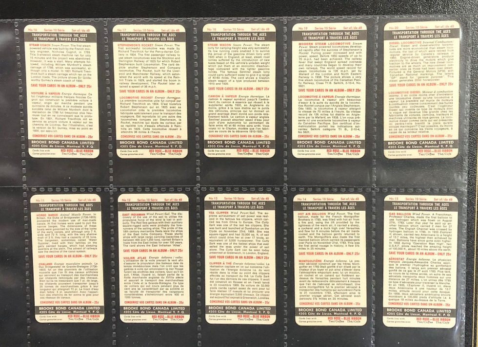 Thumbnail: Brooke Bond Tea Canada Transportation Through The Ages Top Line Red Tea Cards