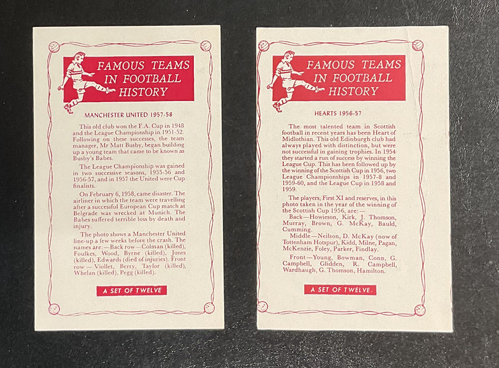 Thumbnail: Thomson Famous Teams In Football History Trade Cards