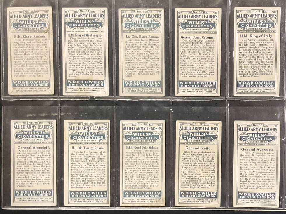 Thumbnail: Wills Allied Army Leaders Cigarette Cards