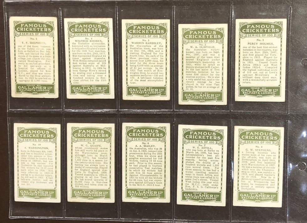 Thumbnail: Gallaher Famous Cricketers Cigarette Cards