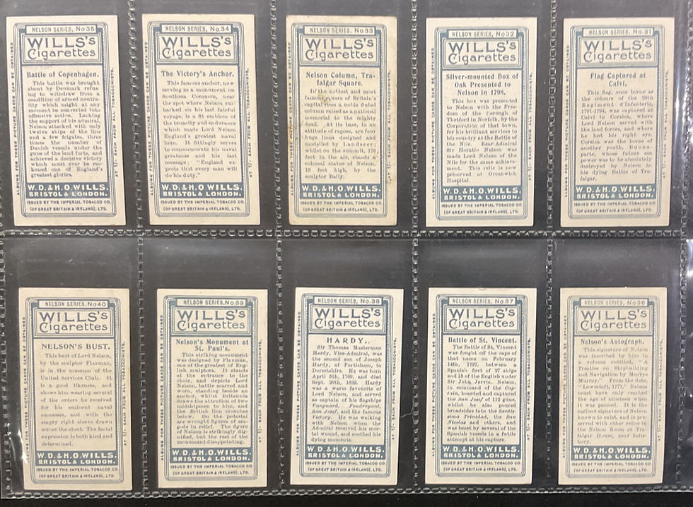 Thumbnail: Wills Nelson Series Cigarette Cards