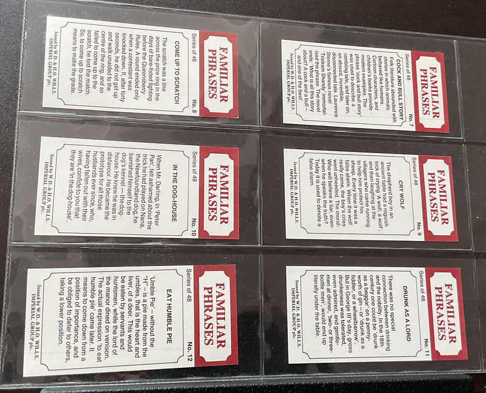 Thumbnail: Wills Embassy Familiar Phrases Cigar Cards