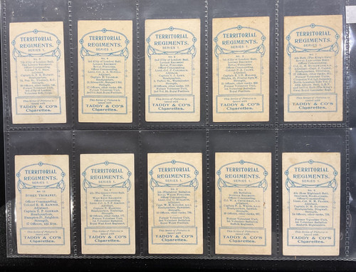 Taddy Territorial Regiments Cigarette Cards