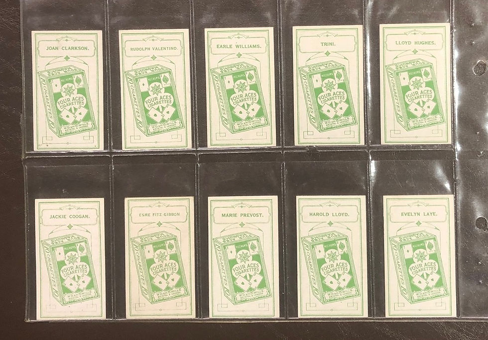 Thumbnail: Wills Four Aces Stage And Film Stars Unnumbered Cigarette Cards