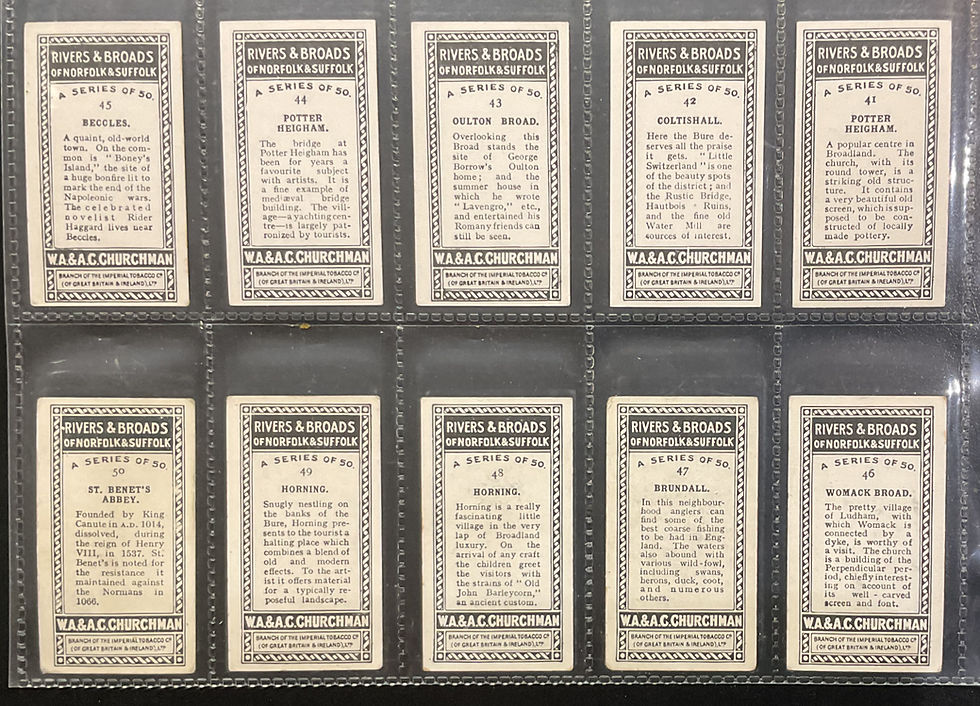 Thumbnail: Churchman Rivers & Broads Of Norfolk & Suffolk Cigarette Cards