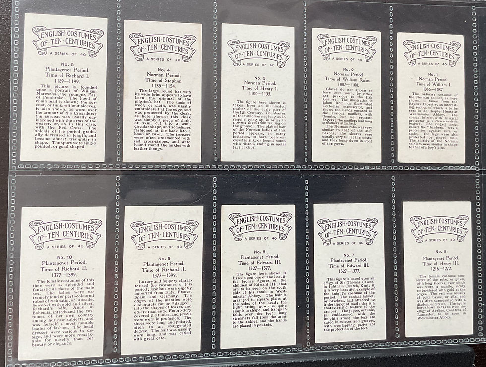 Thumbnail: British American Tobacco English Costumes Of Ten Centuries Cigarette Cards