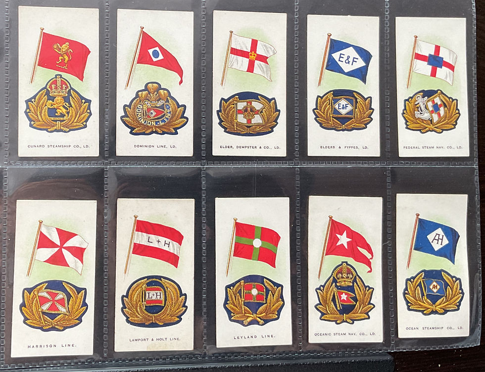 Thumbnail: British American Tobacco B.A.T. Ships Flag & Cap Badges 1st Cigarette Cards