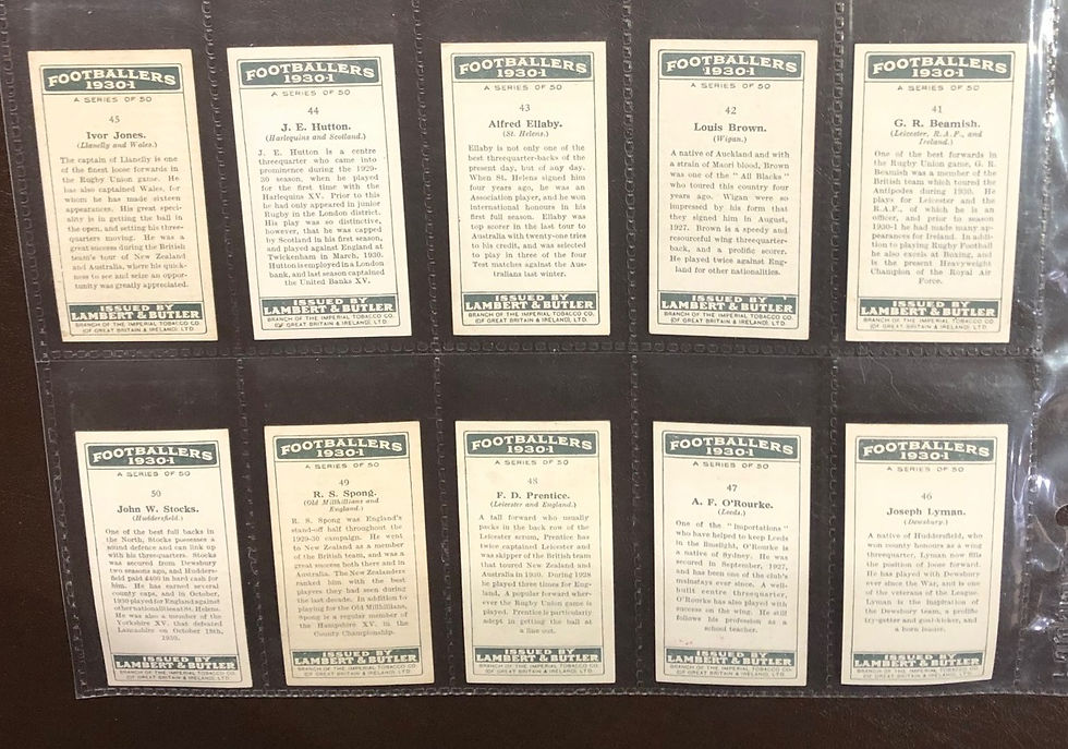 Thumbnail: Lambert & Butler Footballers 1930-1 Cigarette Cards