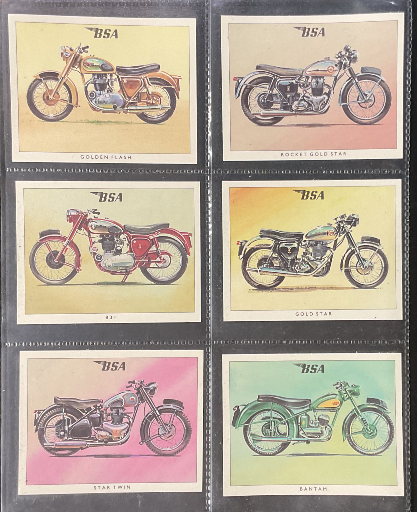 Golden Era BSA Motor Cycles Trade Cards