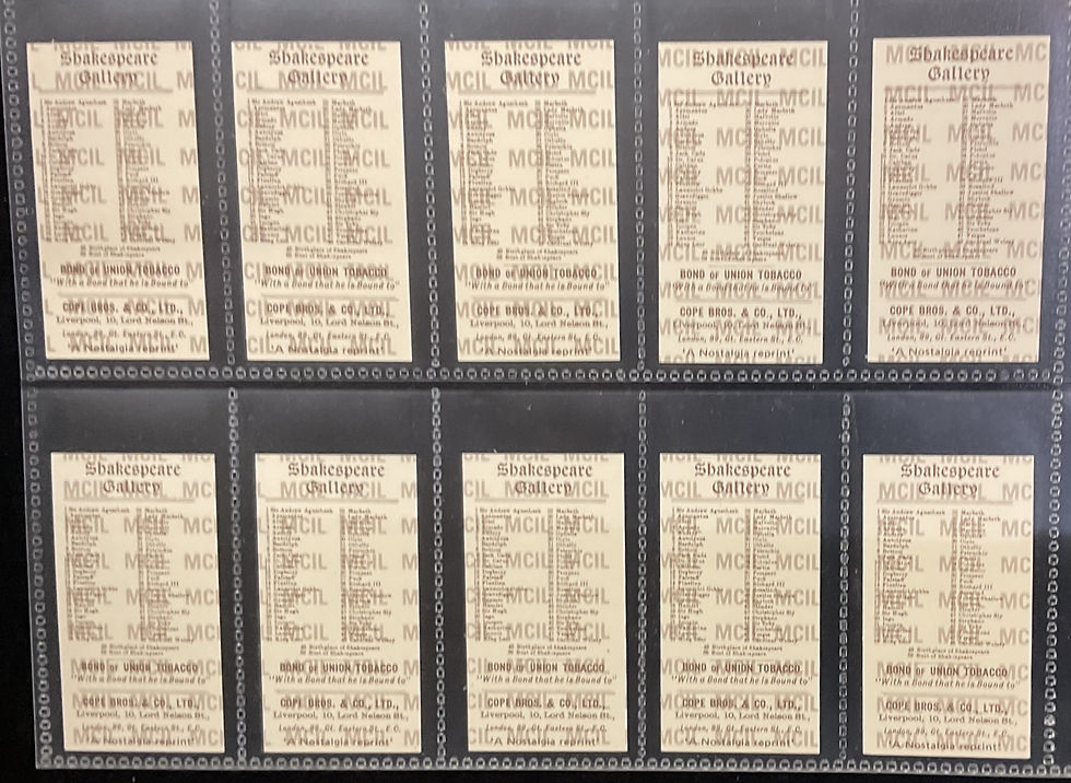 Thumbnail: Copes Shakespeare Gallery Reproduction Cigarette Cards