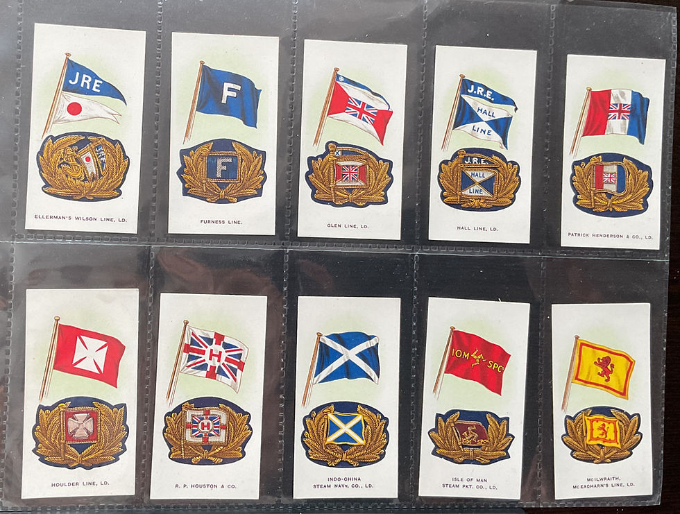 Thumbnail: British American Tobacco B.A.T. Ships Flag & Cap Badges 2nd Cigarette Cards