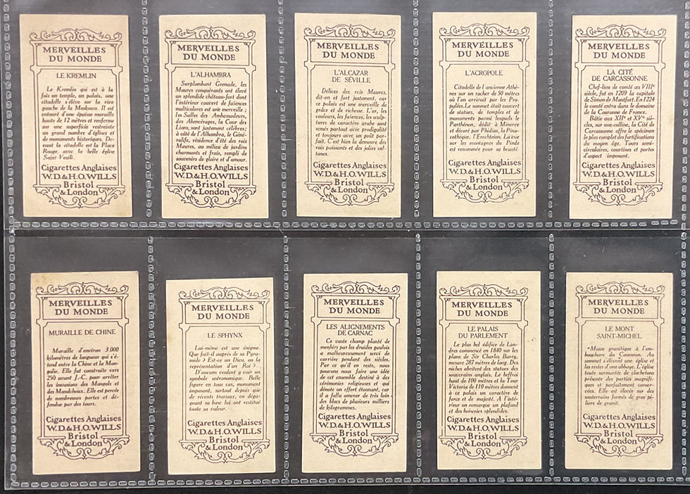 Thumbnail: Wills Overseas Merveilles Du Monde Cigarette Cards