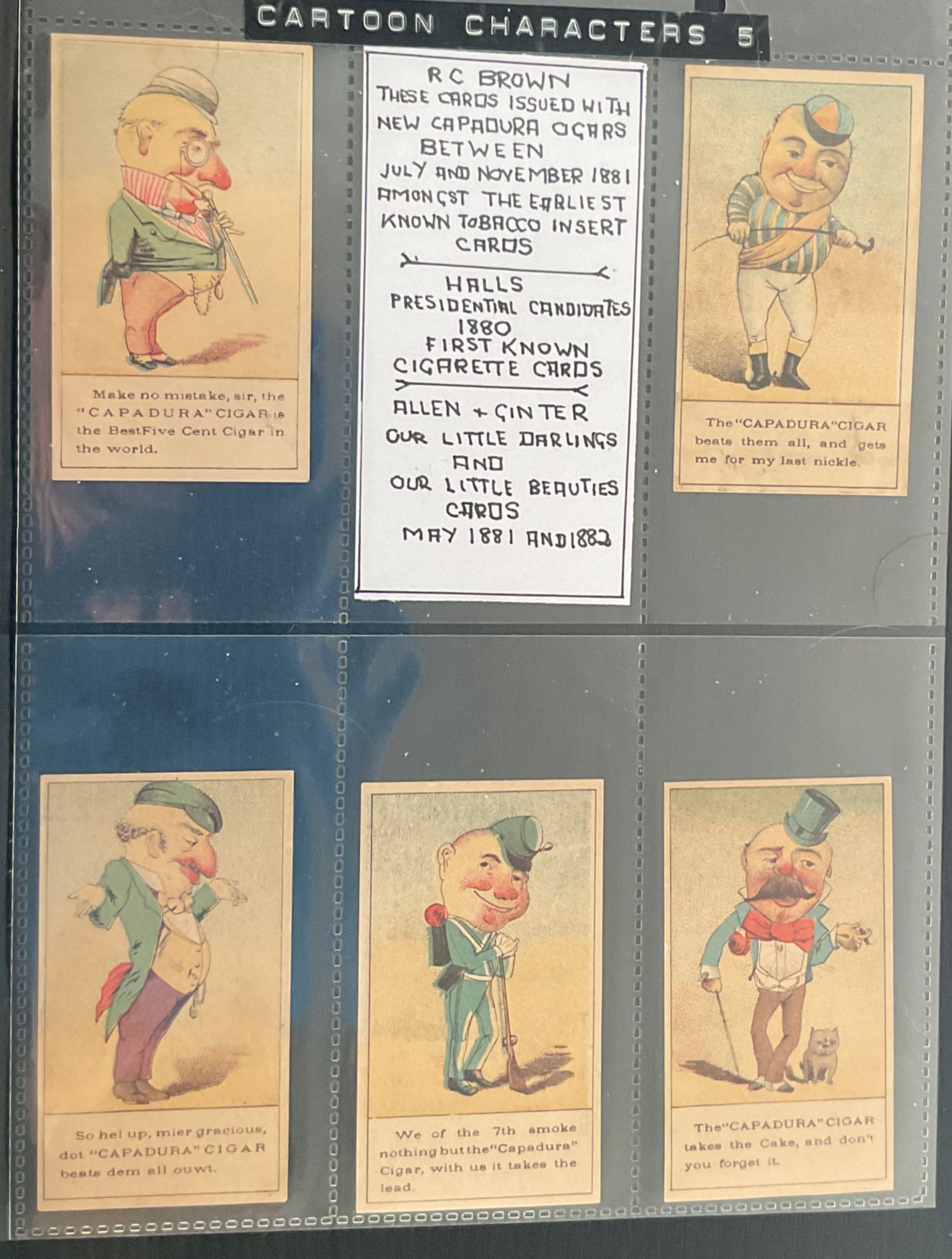 R C Brown Capadura Cartoon Characters Cigarette Cards