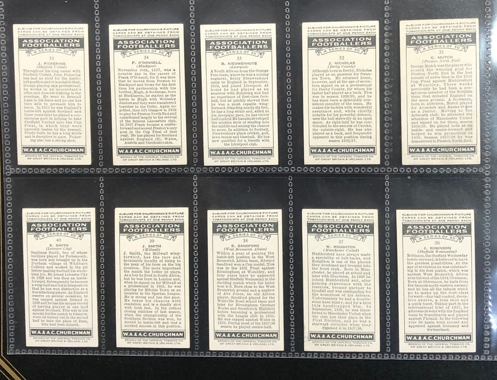 Thumbnail: Churchman Association Footballers Cigarette Cards