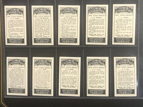 cws cigarette cards Co-Operative Wholesale Society C.W.S Boy Scout Badges Cigarette Cards