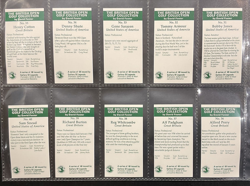 Thumbnail: Gallery Of Legends The British Open Golf Collection Trade Cards