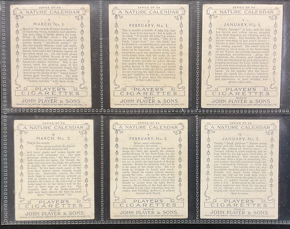 Thumbnail: Players A Nature Calendar Cigarette Cards
