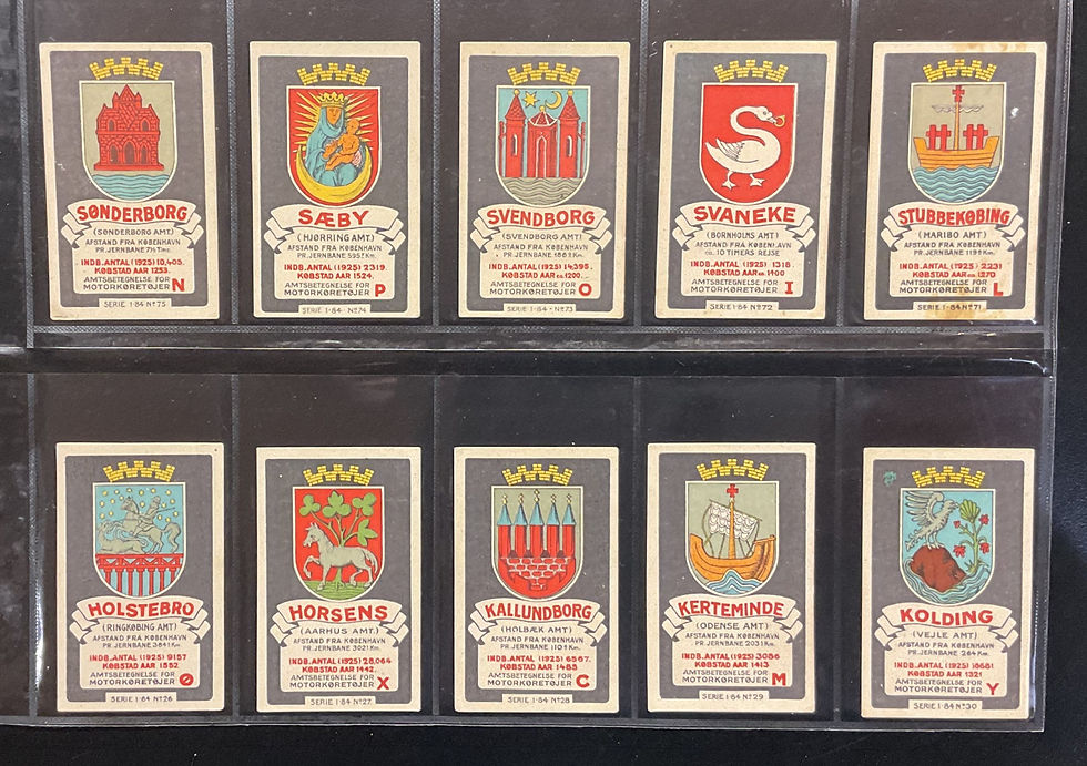 Thumbnail: Amtsbetegnelse Danish City Coats Of Arms Trade Cards