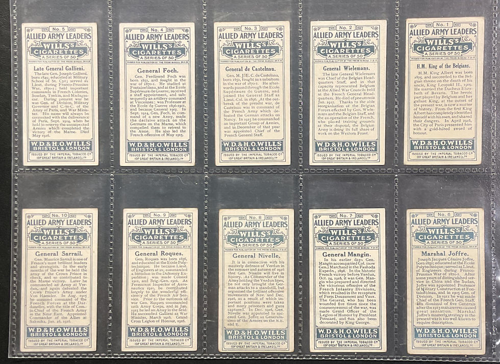 Thumbnail: Wills Allied Army Leaders Cigarette Cards