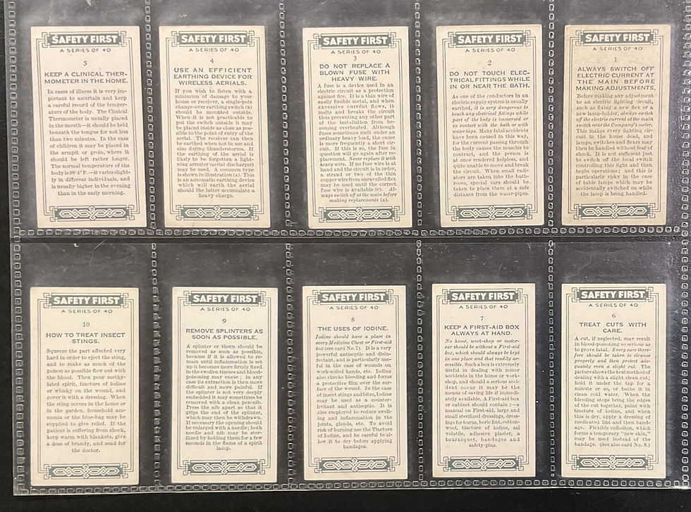 Thumbnail: British American Tobacco B.A.T Safety First Cigarette Cards