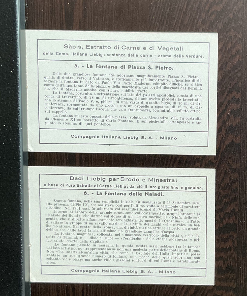 Thumbnail: Liebig The Fountains Of Rome S1376 Trade Cards