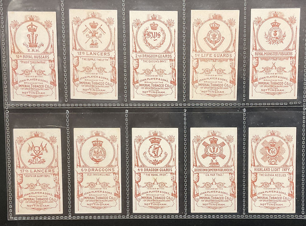 Thumbnail: Players Badges Flags Of British Regiments Brown Back Unnumbered Cigarette Cards