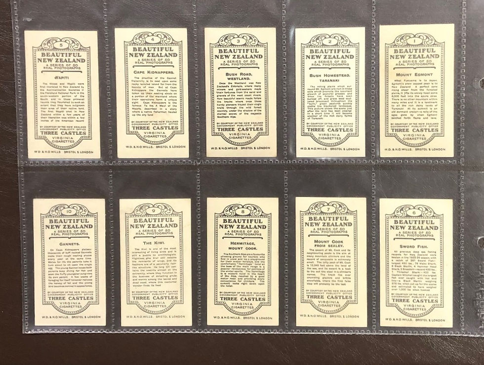 Thumbnail: Wills New Zealand Beautiful New Zealand Cigarette Cards