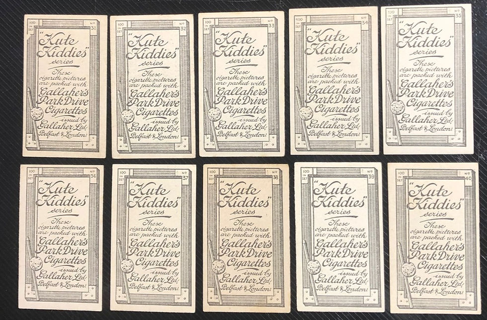 Thumbnail: Gallaher Kute Kiddies Series Cigarette Cards